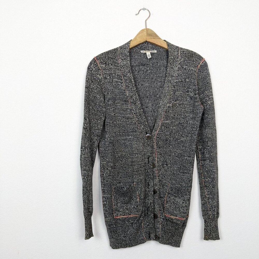 Cotton By Autumn Cashmere 100% Cotton Gray Cardigan - Picture 3 of 5